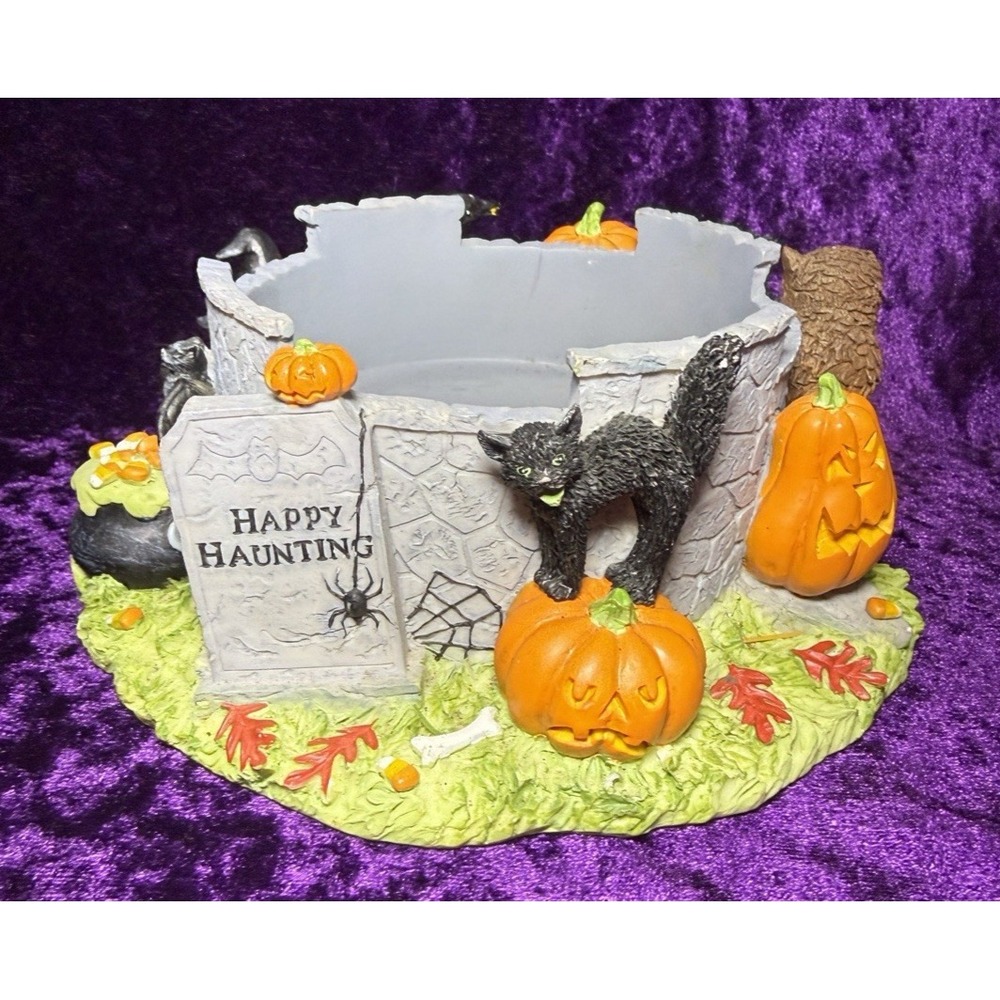 White Barn Candle Co Candle Holder Happy Haunting Halloween Autumn Decor Spooky